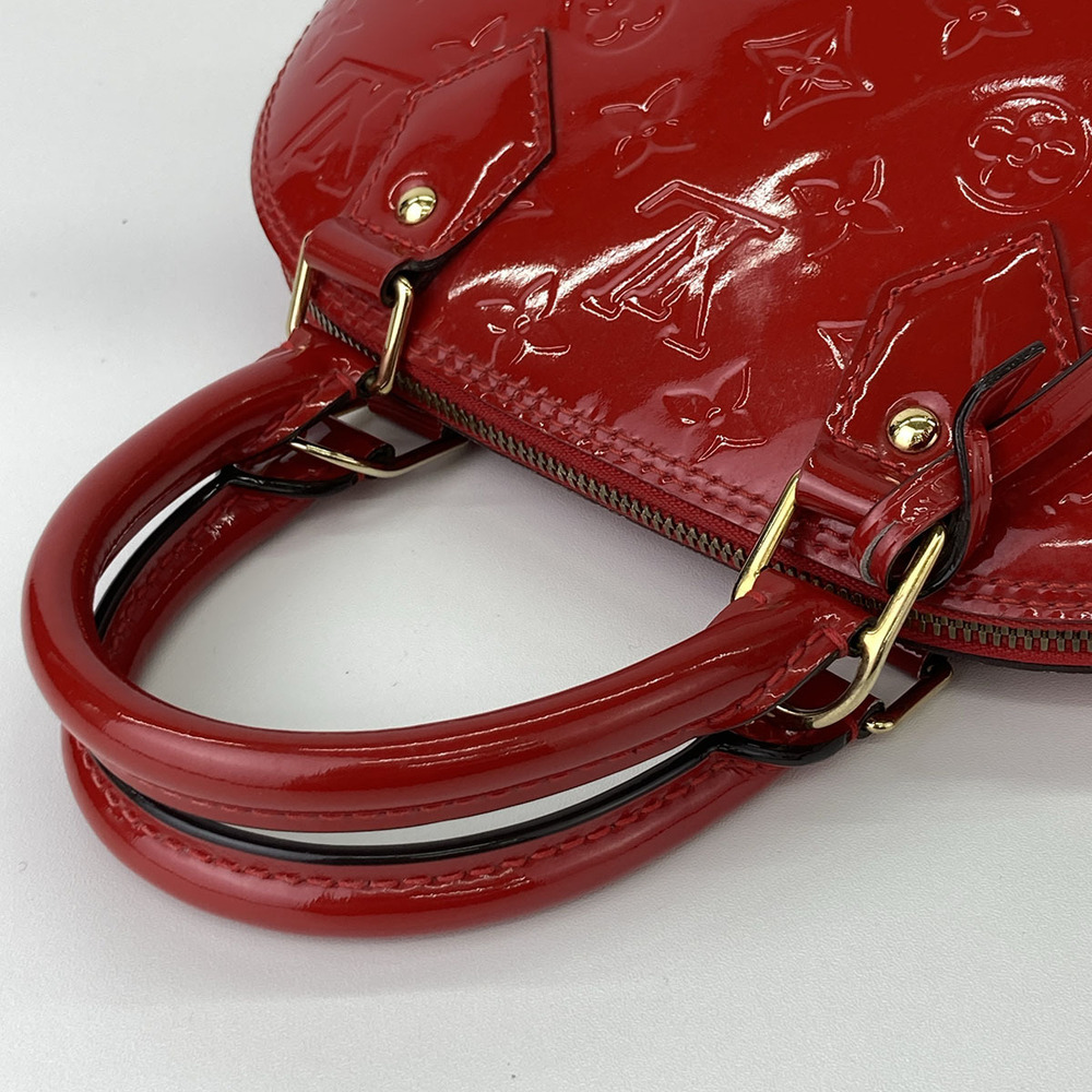 LOUIS VUITTON Alma Red Shoulder Bag Monogram Vernis - Picture 6 of 6